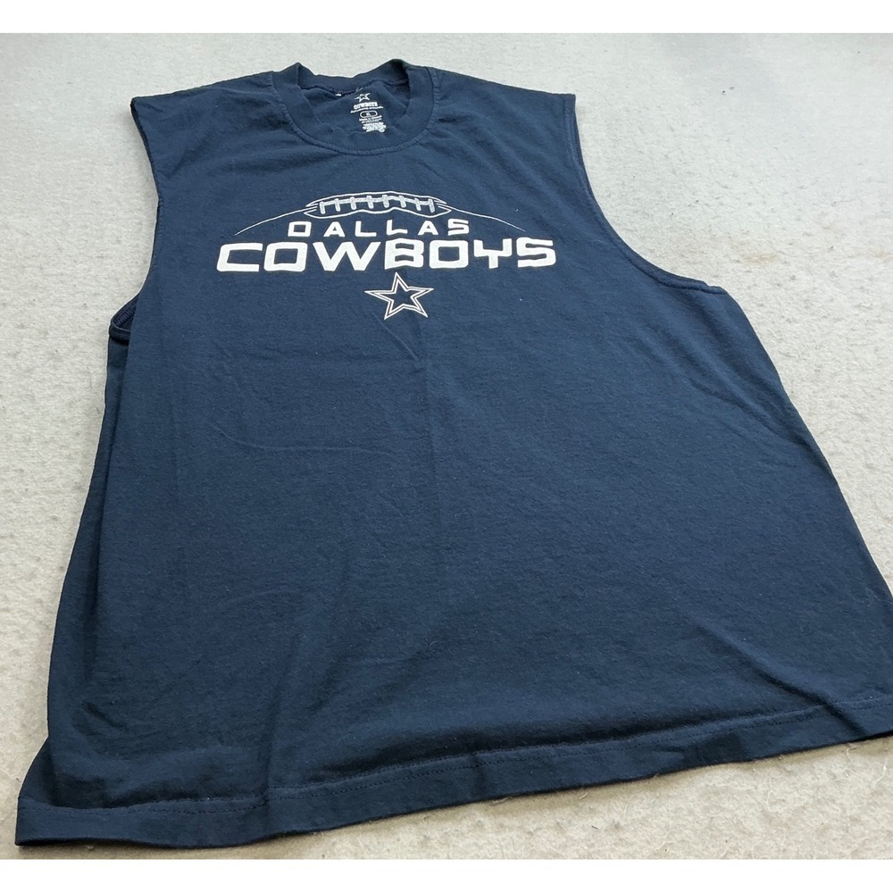 Dallas Cowboys Sleeveless Muscle T-Shirt Graphic Navy Blue Mens XL NFL Football